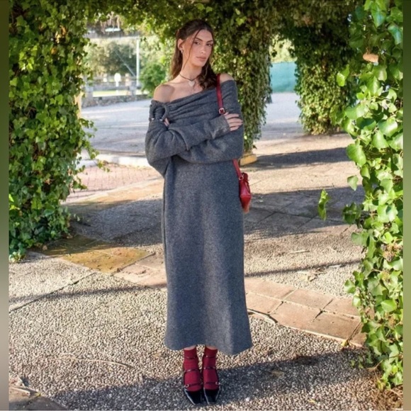 NWT ZARA DRAPED KNITWEAR DRESS - Picture 2 of 8